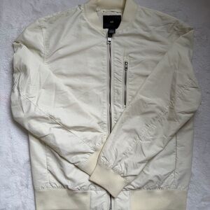 H&M Men's Light Cream Bomber Jacket